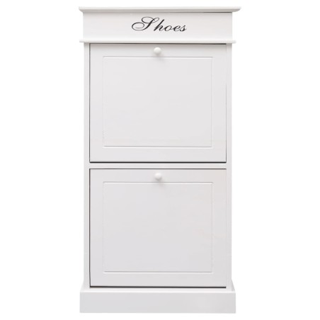 vidaXL Mueble zapatero de madera de Paulownia blanco 50x28x98 cm