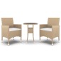 vidaXL Juego de comedor para jardín de 3 piezas ratán sintético beige vidaXL Juego de comedor para jardín de 3 piezas ratán sintético beige