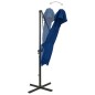 vidaXL Sombrilla voladiza con tapa doble azul azure 250x250 cm vidaXL Sombrilla voladiza con tapa doble azul azure 250x250 cm