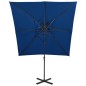 vidaXL Sombrilla voladiza con tapa doble azul azure 250x250 cm vidaXL Sombrilla voladiza con tapa doble azul azure 250x250 cm