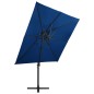 vidaXL Sombrilla voladiza con tapa doble azul azure 250x250 cm vidaXL Sombrilla voladiza con tapa doble azul azure 250x250 cm
