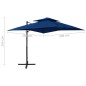 vidaXL Sombrilla voladiza con tapa doble azul azure 250x250 cm vidaXL Sombrilla voladiza con tapa doble azul azure 250x250 cm