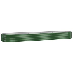 vidaXL Jardinera arriate acero recubrimiento polvo verde 396x100x36 cm