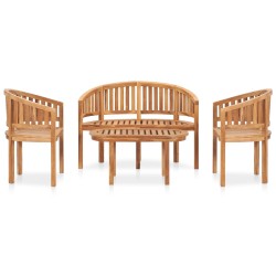 vidaXL Juego de muebles de jardín 4 piezas madera maciza de teca