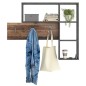 FMD Perchero de pared 4 compartimentos abiertos gris marrón oscuro FMD Perchero de pared 4 compartimentos abiertos gris marrón oscuro