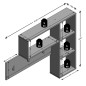 FMD Perchero de pared 4 compartimentos abiertos gris marrón oscuro FMD Perchero de pared 4 compartimentos abiertos gris marrón oscuro