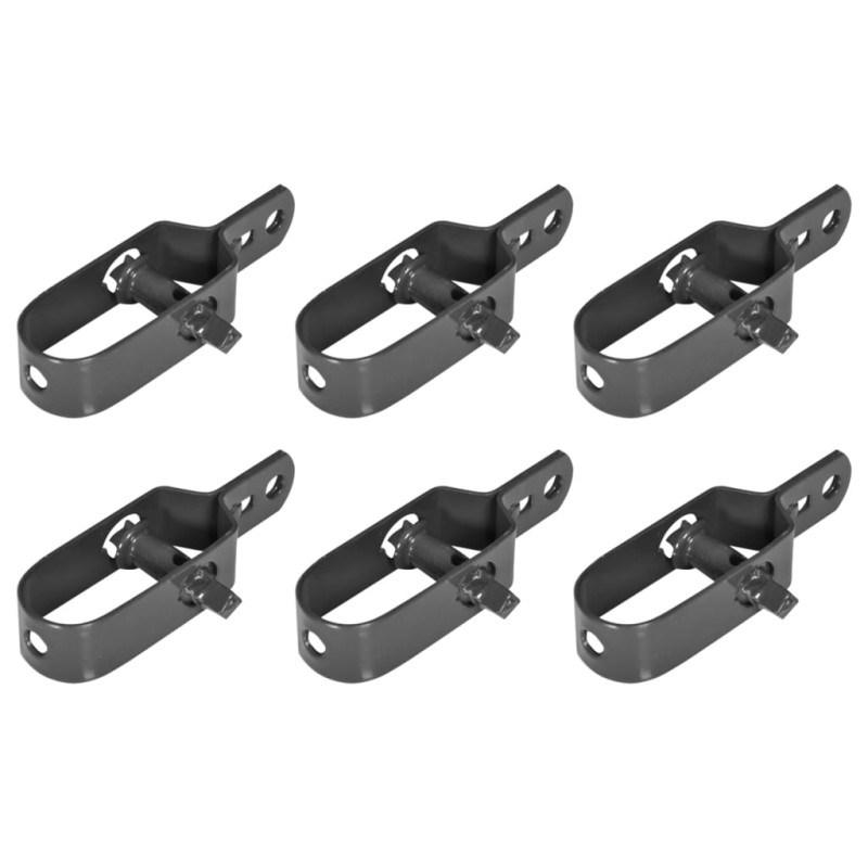 vidaXL Tensores de alambre para alambrada 6 unidades gris 100 mm