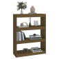 vidaXL Estantería/divisor de espacios pino marrón miel 80x30x103,5 cm