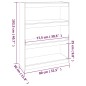 vidaXL Estantería/divisor de espacios pino marrón miel 80x30x103,5 cm