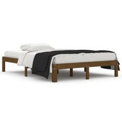vidaXL Estructura de cama madera doble marrón miel 135x190 cm