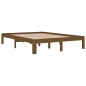 vidaXL Estructura de cama madera doble marrón miel 135x190 cm vidaXL Estructura de cama madera doble marrón miel 135x190 cm