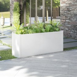 vidaXL Jardinera madera maciza de pino blanco 150x50x70 cm