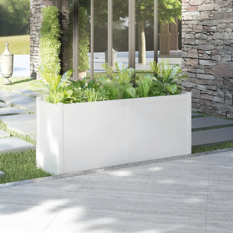 vidaXL Jardinera madera maciza de pino blanco 150x50x70 cm vidaXL Jardinera madera maciza de pino blanco 150x50x70 cm