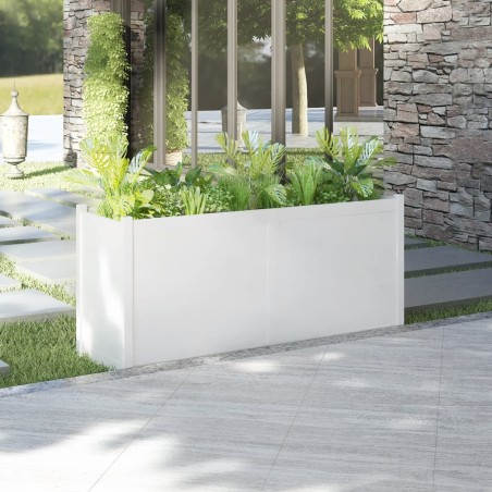 vidaXL Jardinera madera maciza de pino blanco 150x50x70 cm