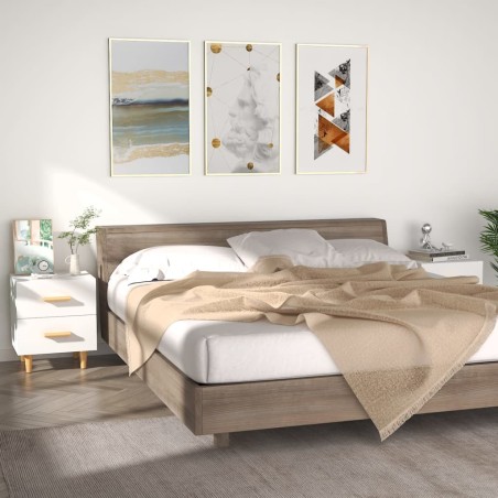 vidaXL Mesitas de noche 2 unidades color blanco 40x35x47,5 cm