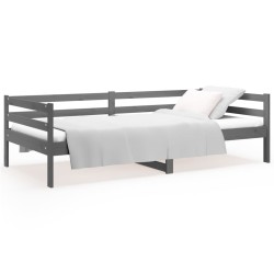 vidaXL Sofá cama madera maciza de pino gris 80x200 cm
