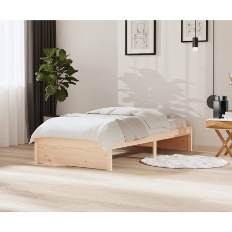 vidaXL Estructura de cama madera maciza 100x200 cm