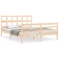vidaXL Estructura de cama de matrimonio con cabecero madera maciza vidaXL Estructura de cama de matrimonio con cabecero madera maciza