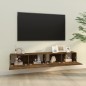 vidaXL Mueble TV de pared 2 uds madera contrachapada roble 100x30x30cm vidaXL Mueble TV de pared 2 uds madera contrachapada roble 100x30x30cm