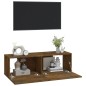 vidaXL Mueble TV de pared 2 uds madera contrachapada roble 100x30x30cm vidaXL Mueble TV de pared 2 uds madera contrachapada roble 100x30x30cm
