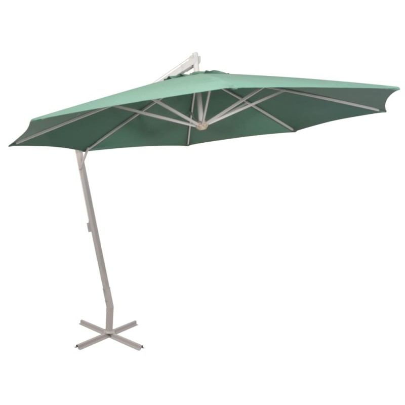 vidaXL Sombrilla colgante con palo de aluminio 350 cm verde vidaXL Sombrilla colgante con palo de aluminio 350 cm verde