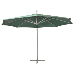 vidaXL Sombrilla colgante con palo de aluminio 350 cm verde