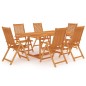 vidaXL Conjunto de comedor de jardín 7 piezas madera maciza de teca vidaXL Conjunto de comedor de jardín 7 piezas madera maciza de teca