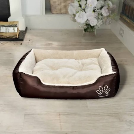 vidaXL Cama para perros marrón y beige XXL