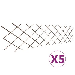 vidaXL Valla enrejada de sauce 5 piezas 180x60 cm
