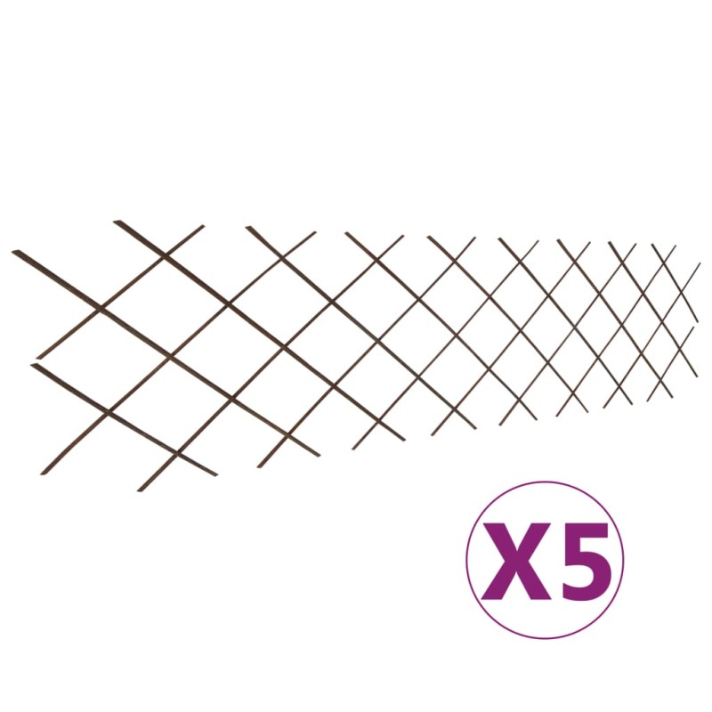vidaXL Valla enrejada de sauce 5 piezas 180x60 cm vidaXL Valla enrejada de sauce 5 piezas 180x60 cm