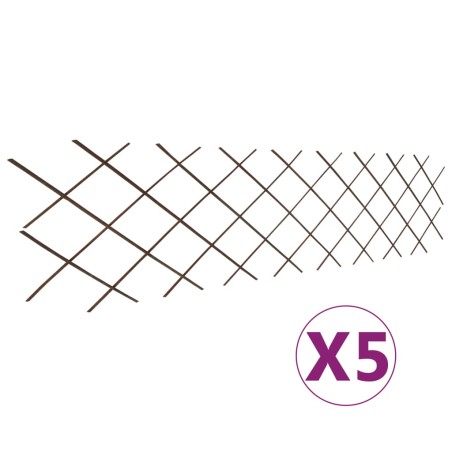 vidaXL Valla enrejada de sauce 5 piezas 180x60 cm