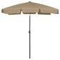 vidaXL Sombrilla de playa taupe 180x120 cm vidaXL Sombrilla de playa taupe 180x120 cm
