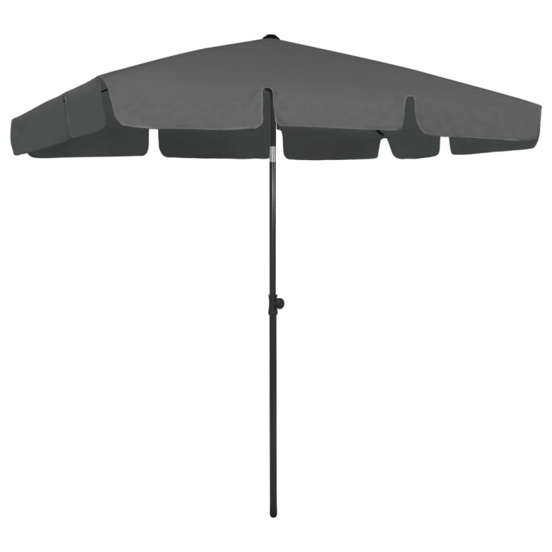 vidaXL Sombrilla de playa gris antracita 200x125 cm vidaXL Sombrilla de playa gris antracita 200x125 cm