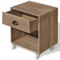 vidaXL Mesita de noche marrón madera maciza vidaXL Mesita de noche marrón madera maciza