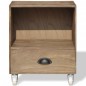 vidaXL Mesita de noche marrón madera maciza vidaXL Mesita de noche marrón madera maciza