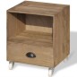 vidaXL Mesita de noche marrón madera maciza vidaXL Mesita de noche marrón madera maciza