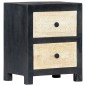 vidaXL Mesita de noche tallada madera maciza de mango gris 40x30x50 cm vidaXL Mesita de noche tallada madera maciza de mango gris 40x30x50 cm