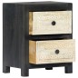 vidaXL Mesita de noche tallada madera maciza de mango gris 40x30x50 cm vidaXL Mesita de noche tallada madera maciza de mango gris 40x30x50 cm