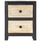 vidaXL Mesita de noche tallada madera maciza de mango gris 40x30x50 cm vidaXL Mesita de noche tallada madera maciza de mango gris 40x30x50 cm