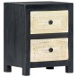 vidaXL Mesita de noche tallada madera maciza de mango gris 40x30x50 cm vidaXL Mesita de noche tallada madera maciza de mango gris 40x30x50 cm