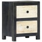 vidaXL Mesita de noche tallada madera maciza de mango gris 40x30x50 cm vidaXL Mesita de noche tallada madera maciza de mango gris 40x30x50 cm