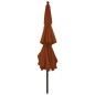 vidaXL Sombrilla de 3 niveles con poste de aluminio terracota 3,5 m