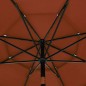 vidaXL Sombrilla de 3 niveles con poste de aluminio terracota 3,5 m