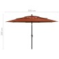 vidaXL Sombrilla de 3 niveles con poste de aluminio terracota 3,5 m