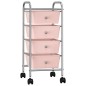 vidaXL Carrito de almacenaje portátil 4 cajones plástico rosa vidaXL Carrito de almacenaje portátil 4 cajones plástico rosa