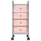vidaXL Carrito de almacenaje portátil 4 cajones plástico rosa vidaXL Carrito de almacenaje portátil 4 cajones plástico rosa