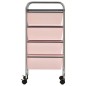 vidaXL Carrito de almacenaje portátil 4 cajones plástico rosa vidaXL Carrito de almacenaje portátil 4 cajones plástico rosa