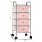 vidaXL Carrito de almacenaje portátil 4 cajones plástico rosa vidaXL Carrito de almacenaje portátil 4 cajones plástico rosa
