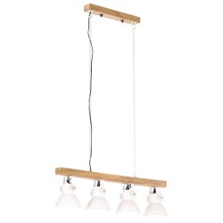 vidaXL Lámpara de techo industrial madera de mango blanco E27