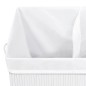 vidaXL Cesto de la ropa sucia de bambú 2 secciones blanco 100 l